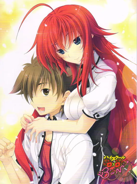 Gambar Issei Hyoudou dan Rias Gremory