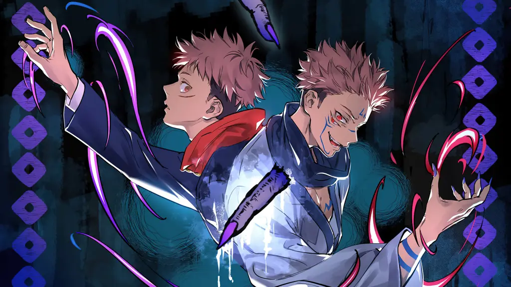 Itadori Yuji dalam Aksi Itadori Yuji, karakter utama Jujutsu Kaisen