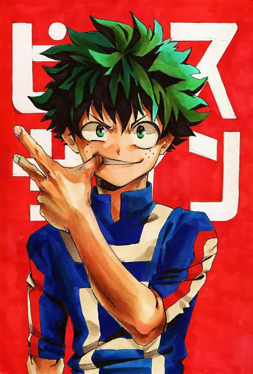 Gambar Izuku Midoriya, tokoh utama dalam Boku no Hero Academia