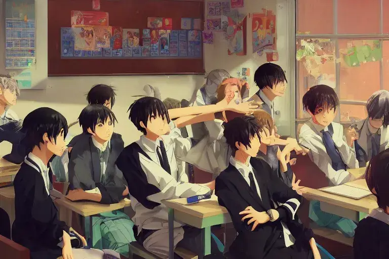 Gambar adegan sekolah di anime