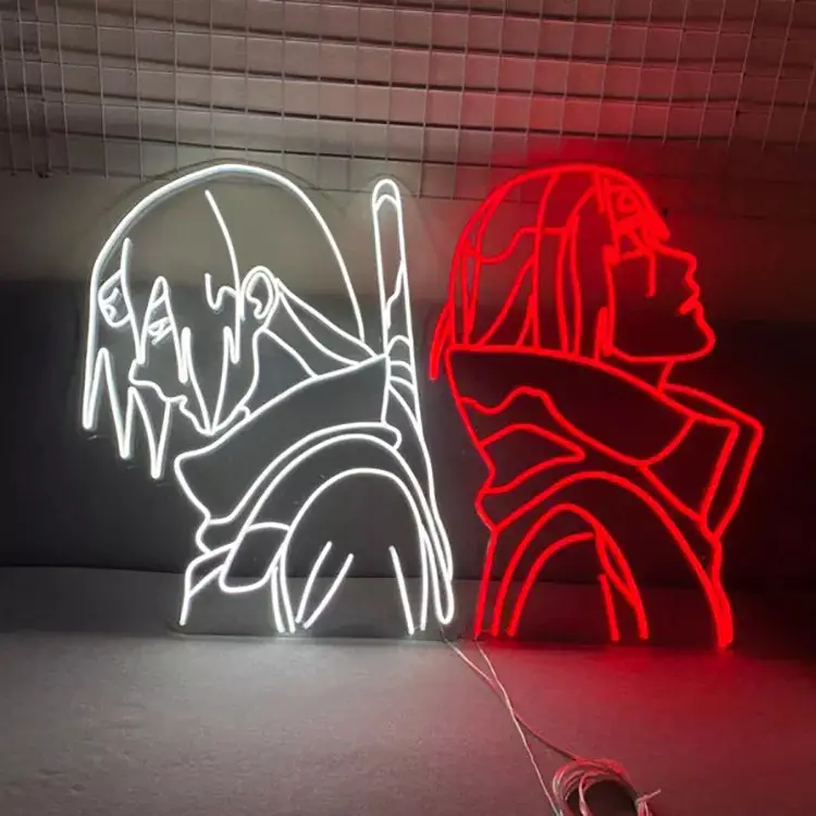 Ilustrasi jalanan anime dengan lampu neon