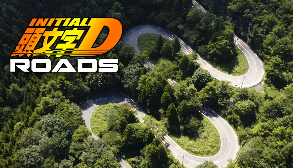 Pemandangan pegunungan tempat balapan Initial D