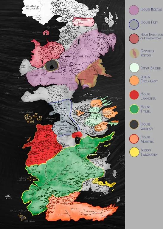 Jelajahi Dunia Game of Thrones Peta Westeros dari serial Game of Thrones