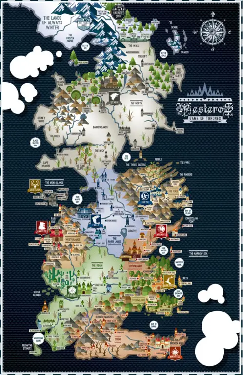 Peta Westeros dari Game of Thrones