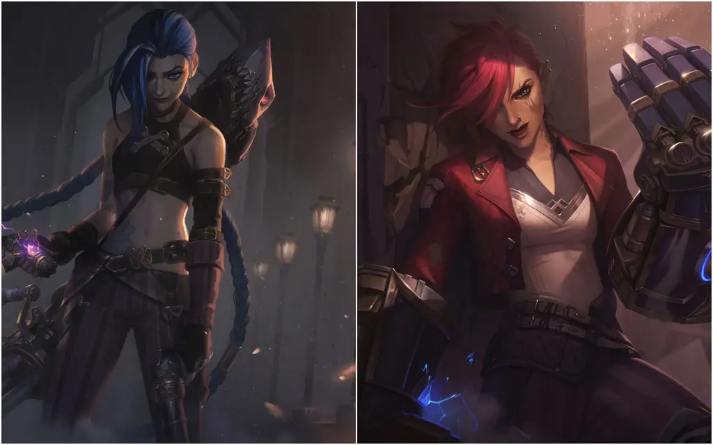 Gambar Jinx dan Vi dari serial Arcane