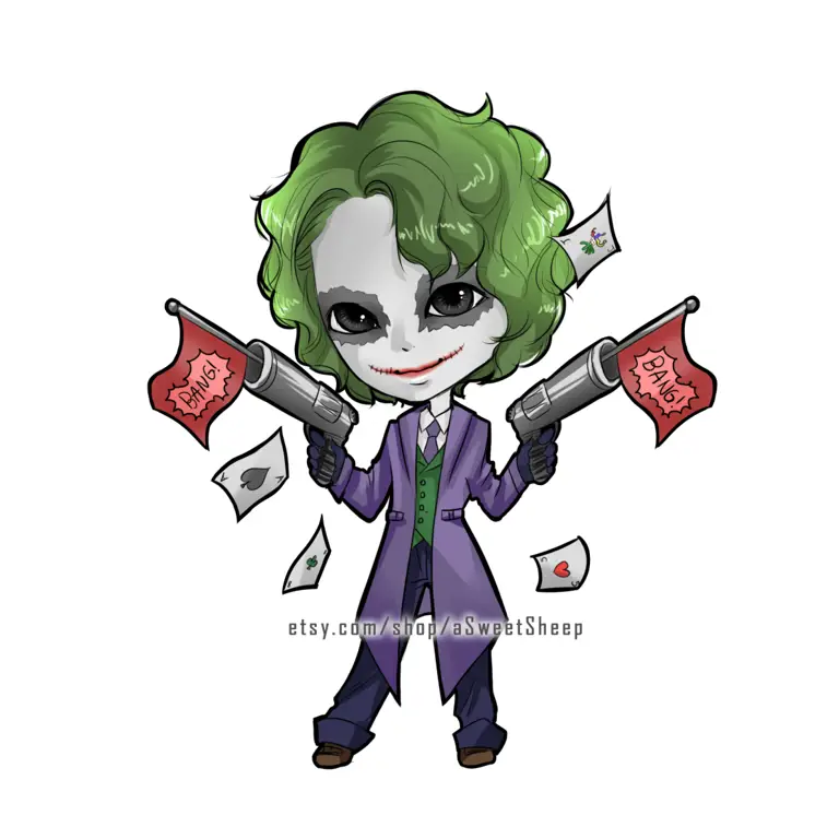 Gambar Joker bergaya anime chibi