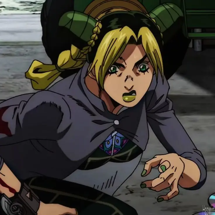 Gambar Jolyne Kujo dalam anime Stone Ocean