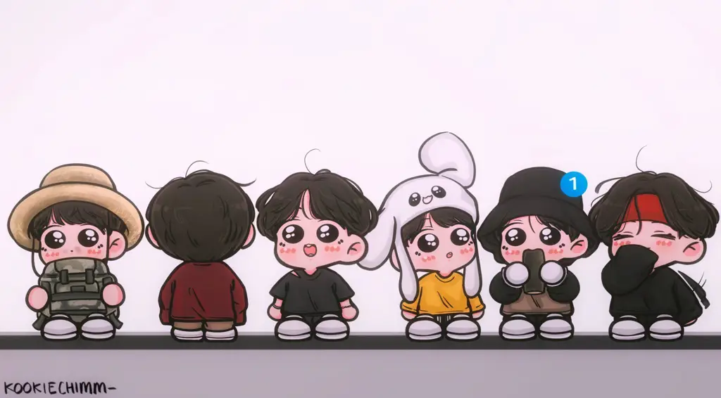 Gambar fanart Jungkook dalam gaya chibi