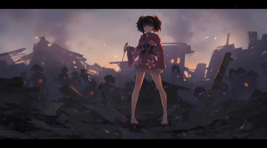 Ilustrasi Kabane yang menyeramkan dari anime Kotetsu no Kabaneri