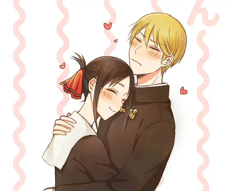 Gambar Kaguya Shinomiya dan Miyuki Shirogane sedang bersama