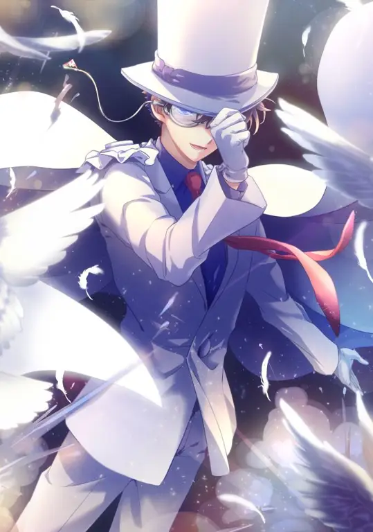 Gambar Kaito Kid, tokoh utama dalam anime Magic Kaito