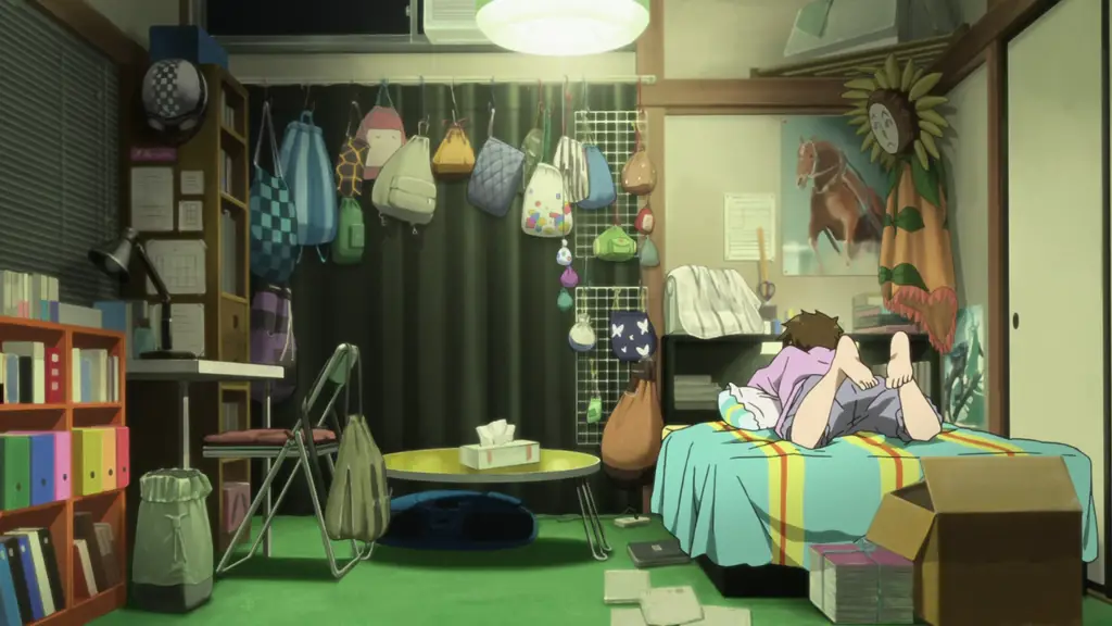 Gambar kamar tidur berantakan bergaya anime