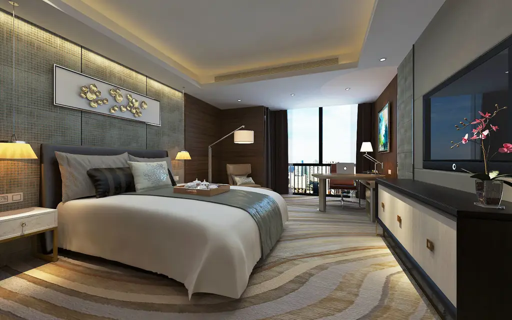 Interior kamar hotel yang modern dan nyaman