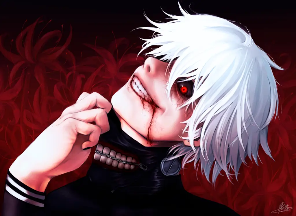 Kaneki Ken, karakter utama Tokyo Ghoul Gambar Kaneki Ken dari anime Tokyo Ghoul