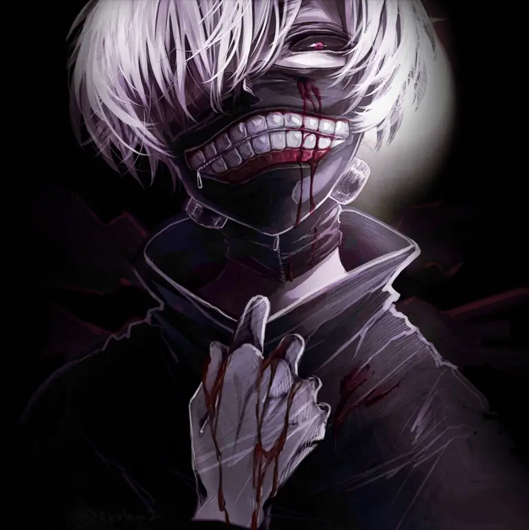 Gambar Kaneki Ken dari anime Tokyo Ghoul