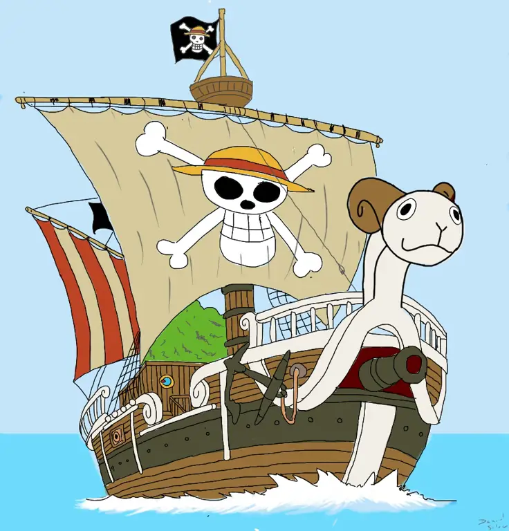 Kapal ikonik Going Merry dalam perjalanan petualangan Gambar kapal Going Merry