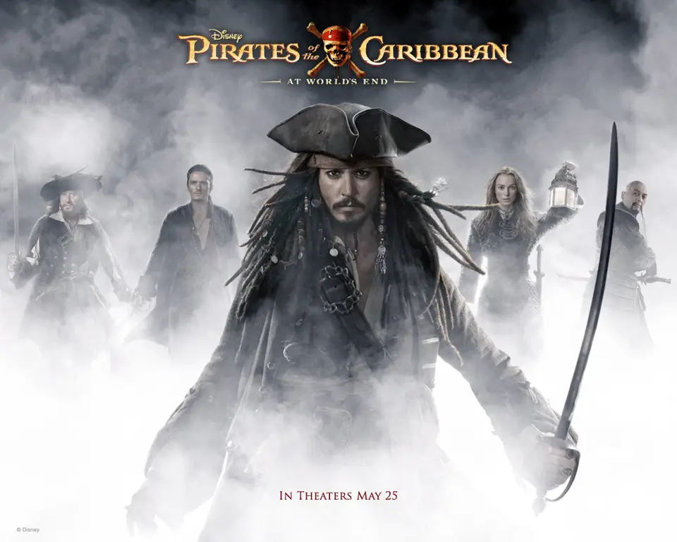 Gambar Jack Sparrow dalam film Pirates of the Caribbean