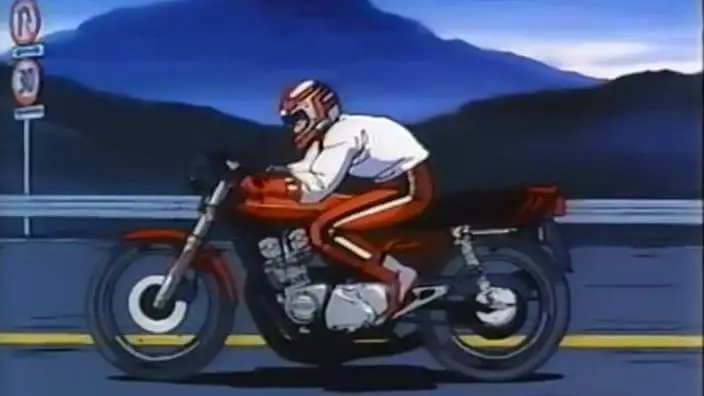 Gambar beberapa karakter anime naik motor bersama