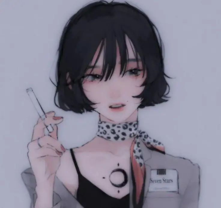 Gambar karakter anime sedang merokok rokok