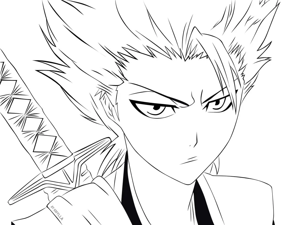 Line art karakter anime