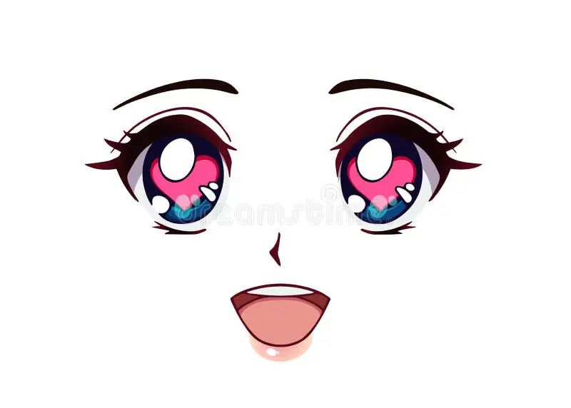 Ilustrasi anime kawaii cute girl dengan mata besar