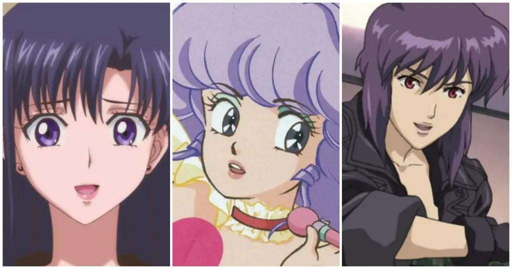 Gambar gadis anime dengan rambut ungu