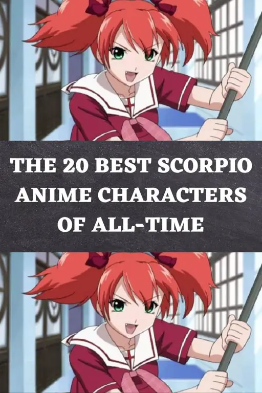 Gambar berbagai karakter anime yang mewakili zodiak Scorpio