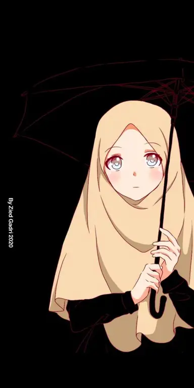 Gambar anime gadis berhijab tomboy yang imut