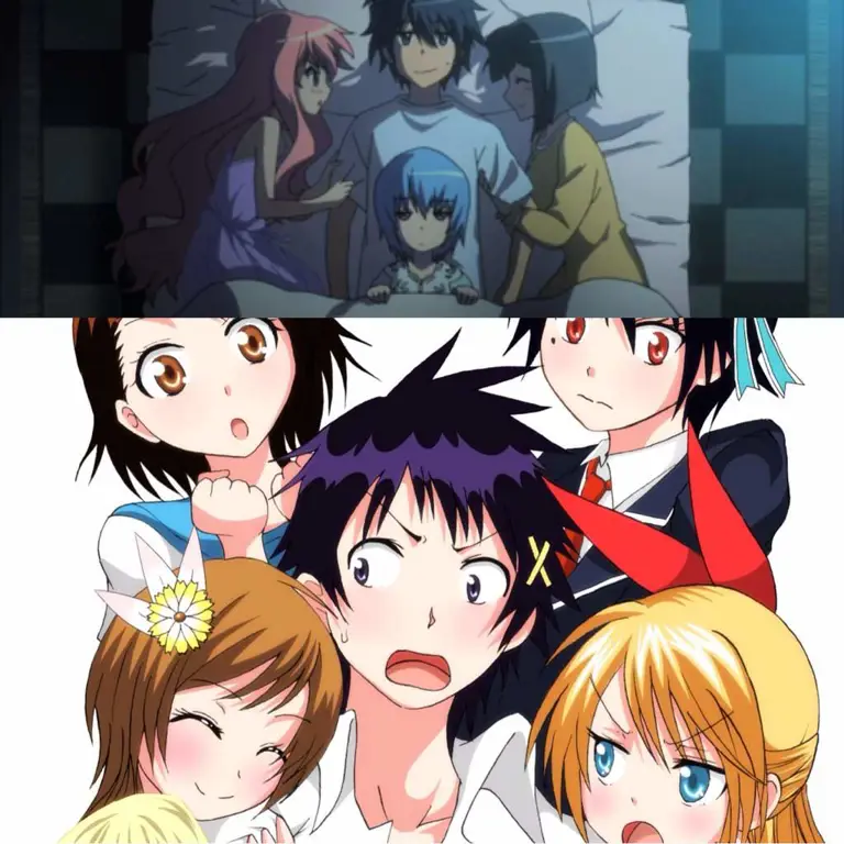 Ilustrasi karakter anime harem