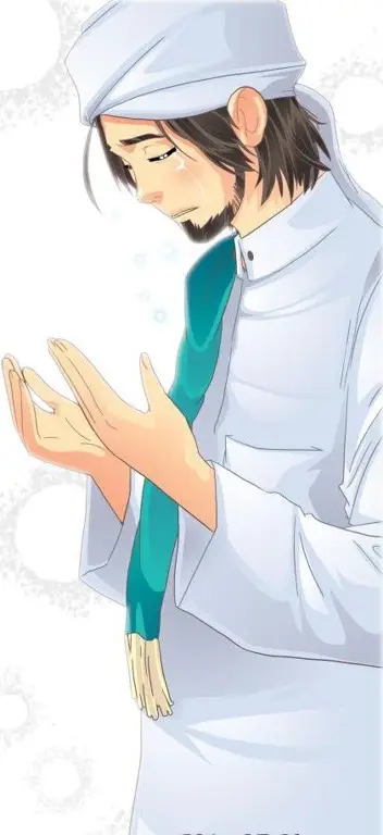 Gambar anime laki-laki Islami dengan mata yang lembut