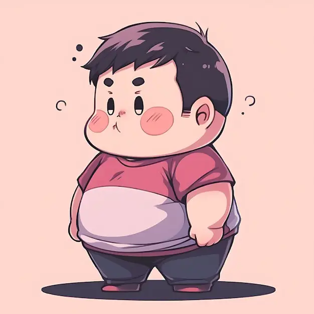 Gambar karakter anime laki-laki yang chubby