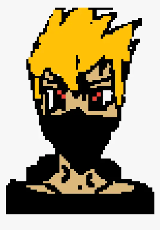 Gambar pixel art anime anak laki-laki keren