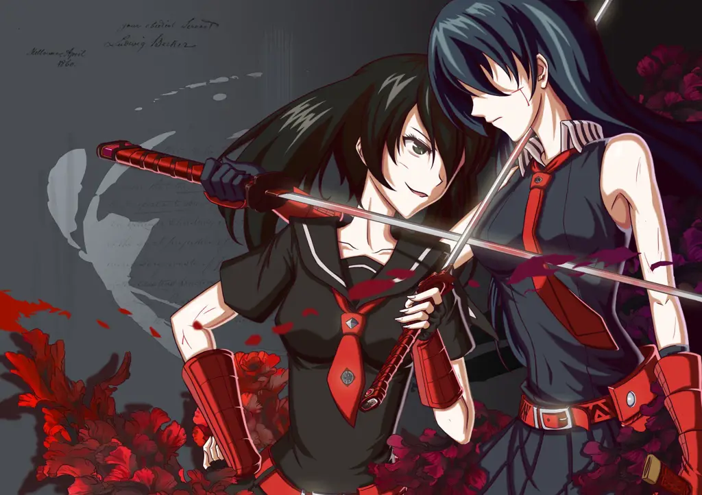 Gambar gadis anime dengan katana