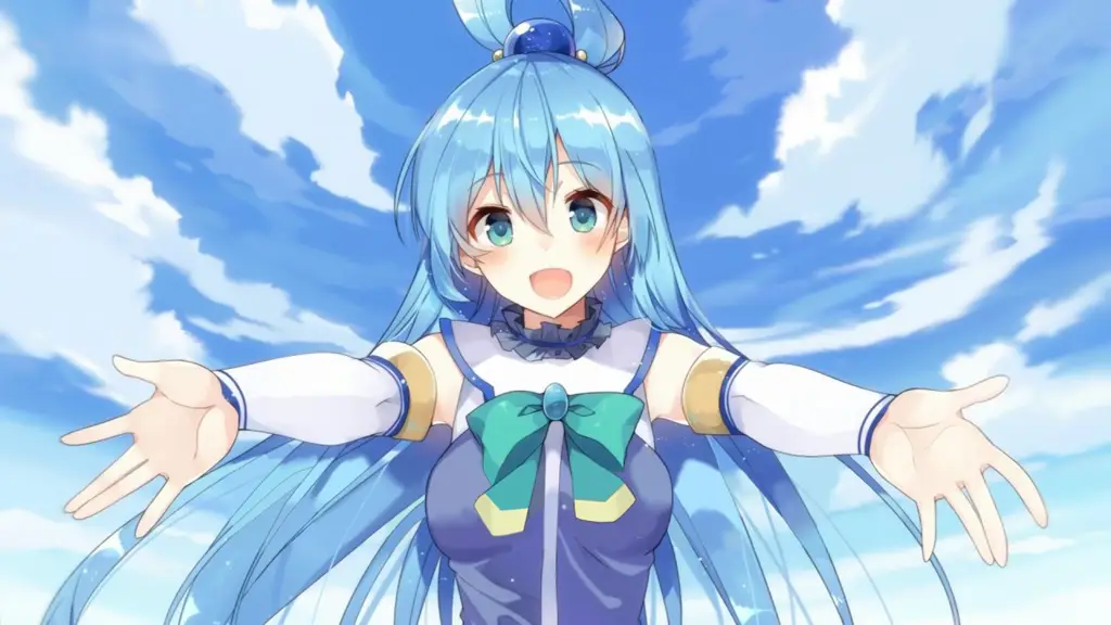 Gambar karakter Aqua dalam anime Konosuba