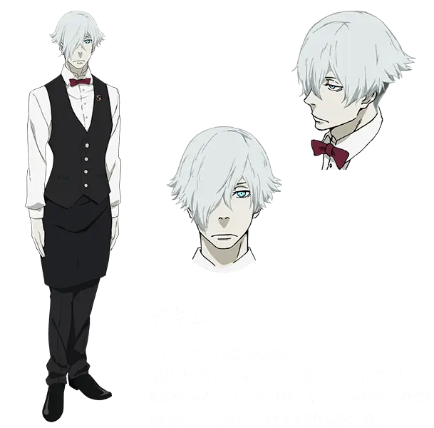 Ilustrasi karakter Decim dari Death Parade