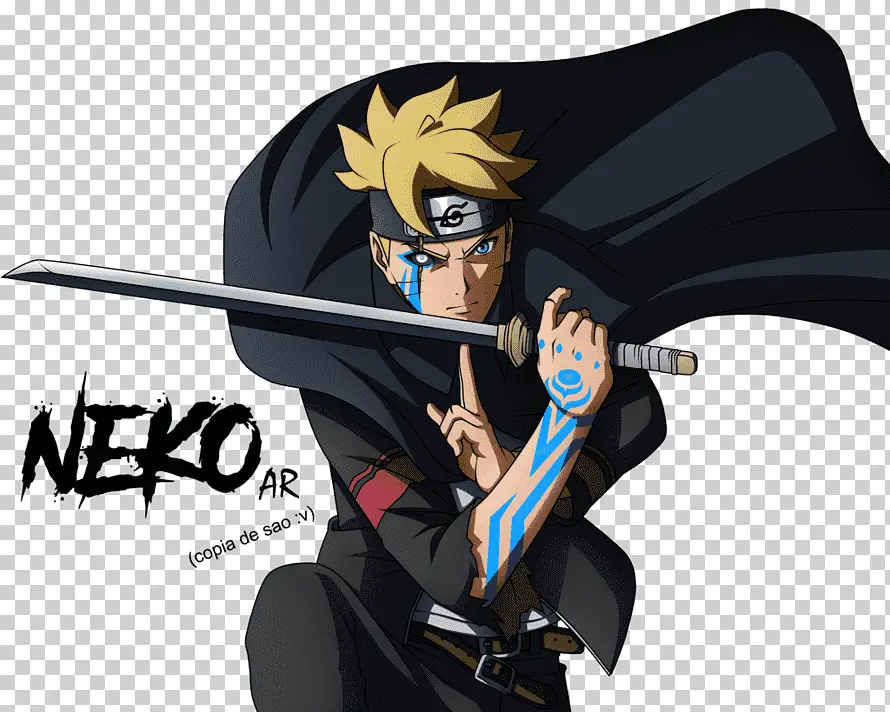 Gambar logo Boruto dan beberapa karakter utama