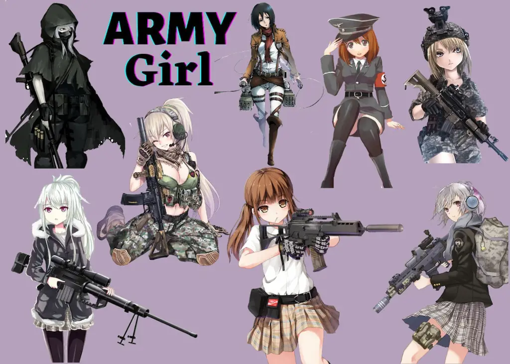 Ilustrasi gadis tentara anime