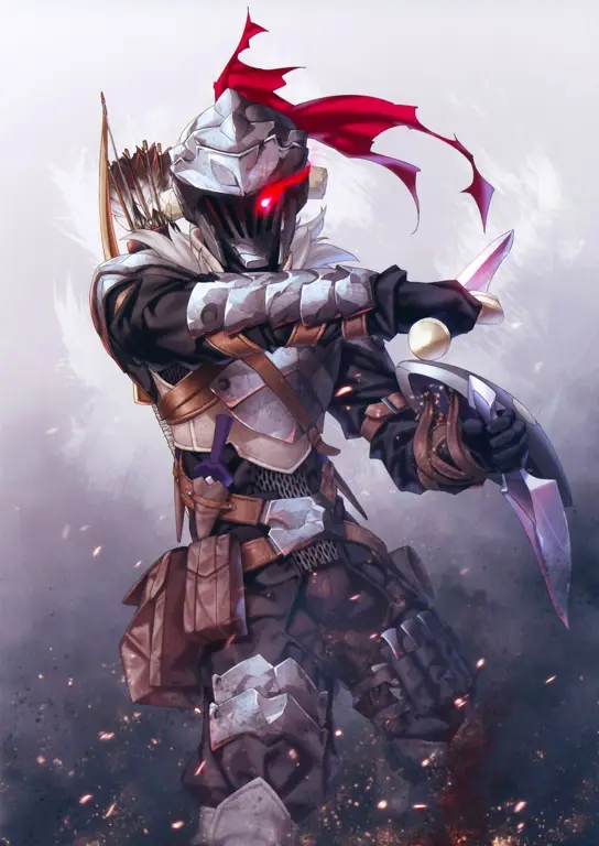 Para karakter Goblin Slayer dalam sebuah ilustrasi