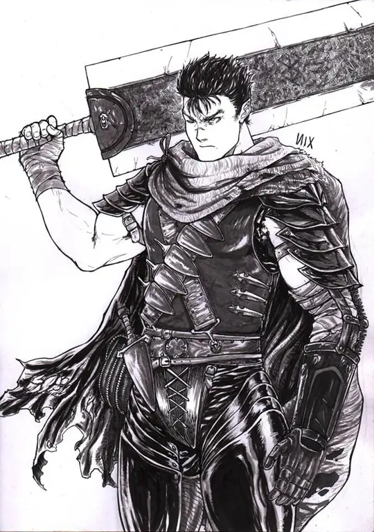 Ilustrasi karakter Guts dari manga Berserk