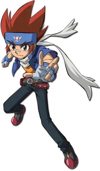 Gambar para karakter Beyblade X yang sedang berlaga.