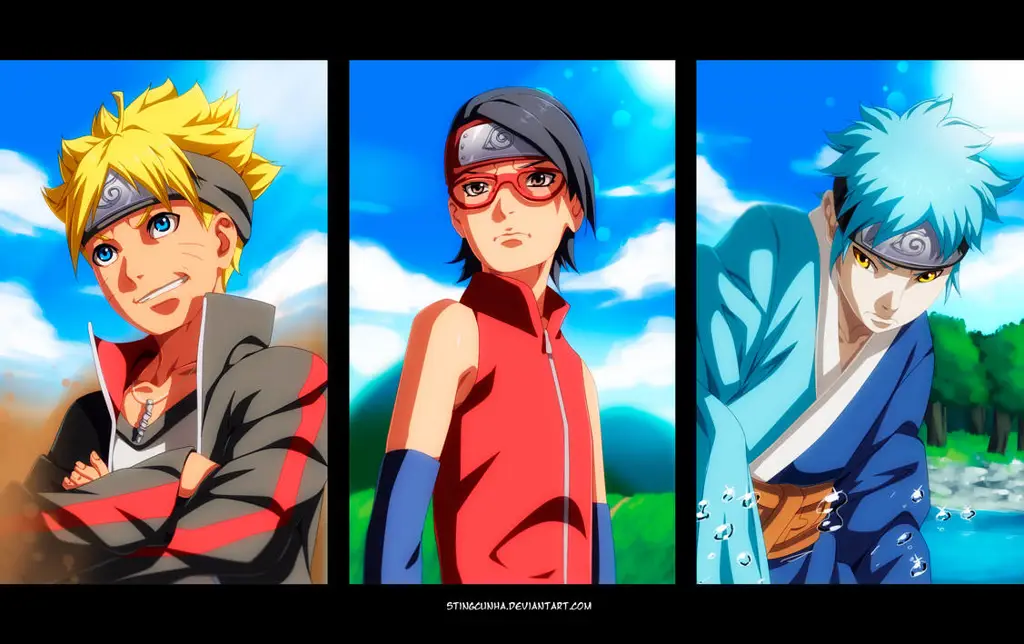 Gambar grup karakter Boruto.