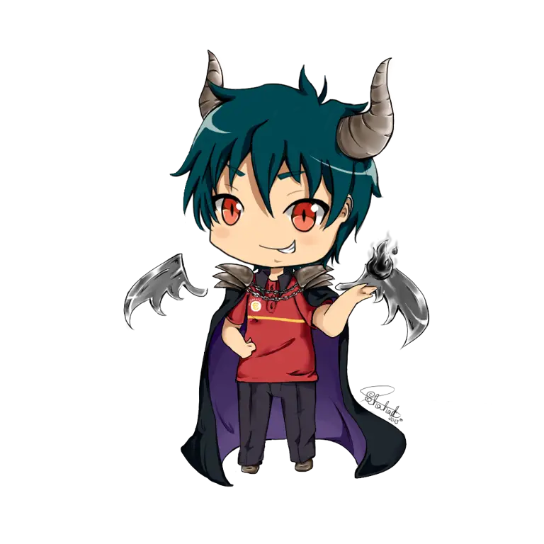 Gambar karakter-karakter chibi dari Hataraku Maou-sama!