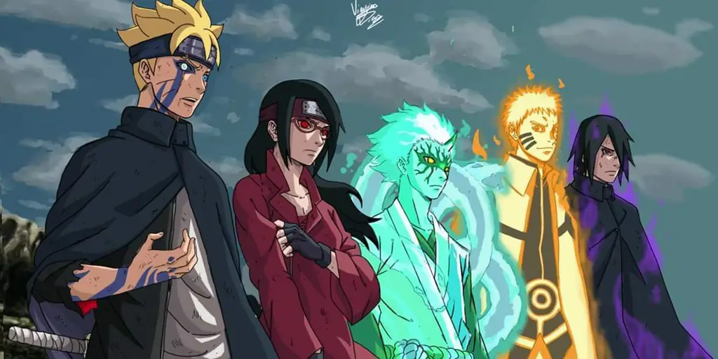 Gambar karakter-karakter utama dalam anime Boruto