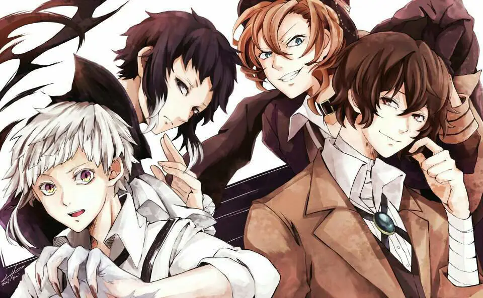 Gambar karakter-karakter utama dalam manga Bungou Stray Dogs