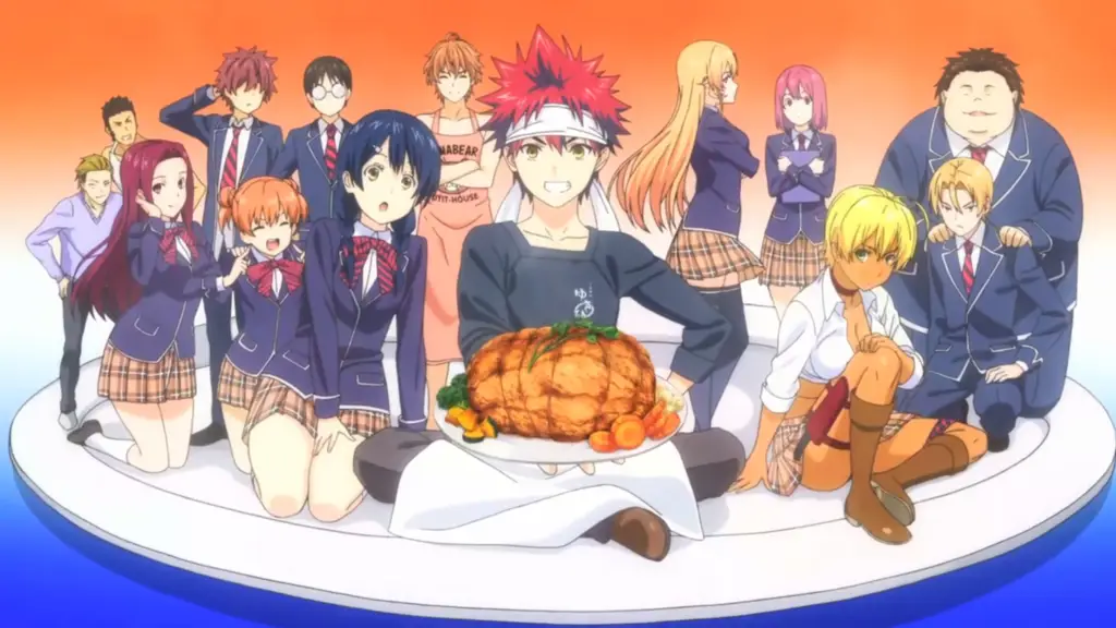 Gambar para karakter dalam anime Food Wars!