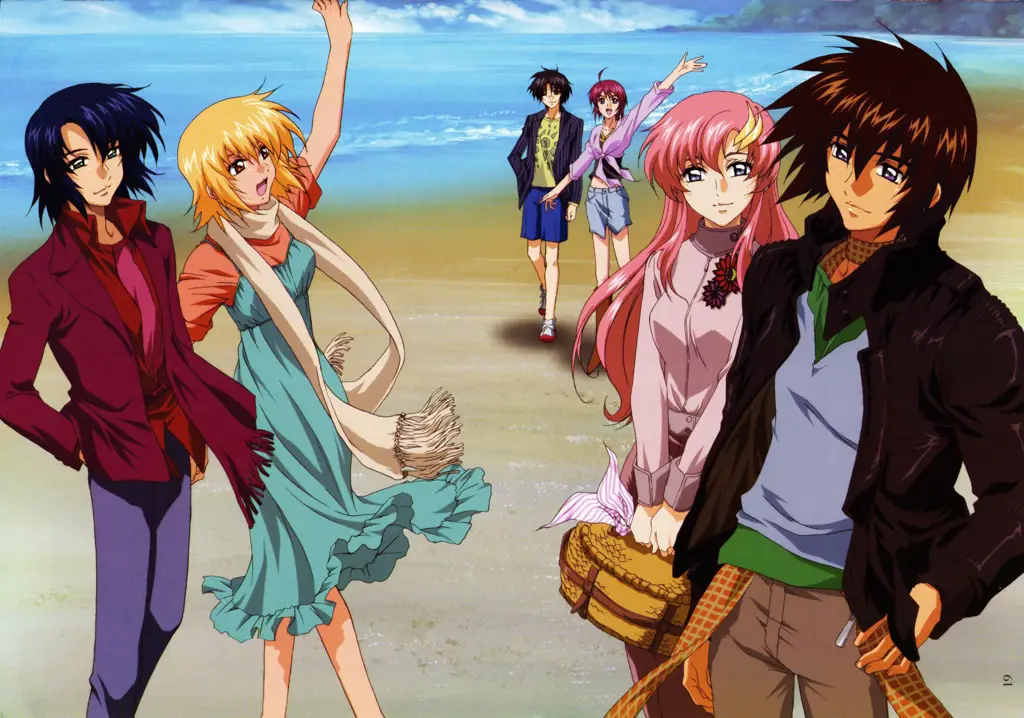 Gambar karakter-karakter utama dalam anime Gundam SEED Destiny