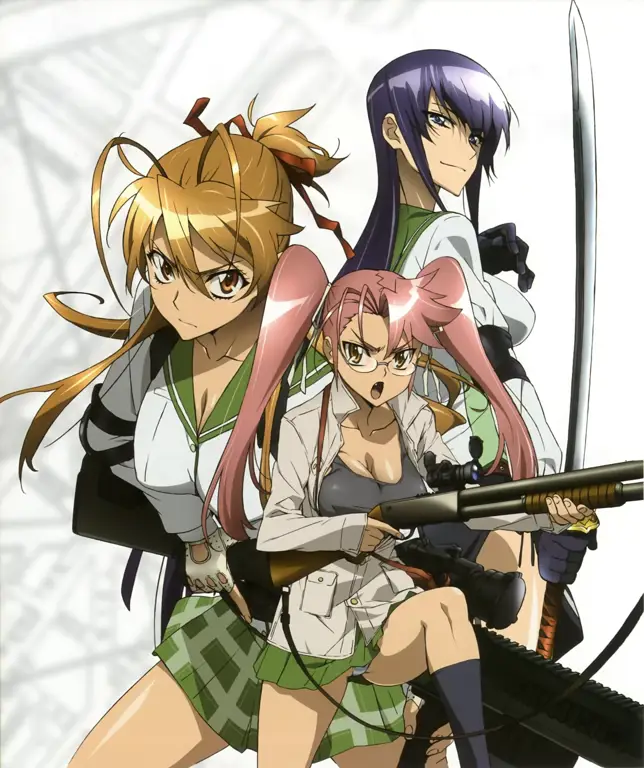 Gambar karakter-karakter dalam anime Highschool of the Dead