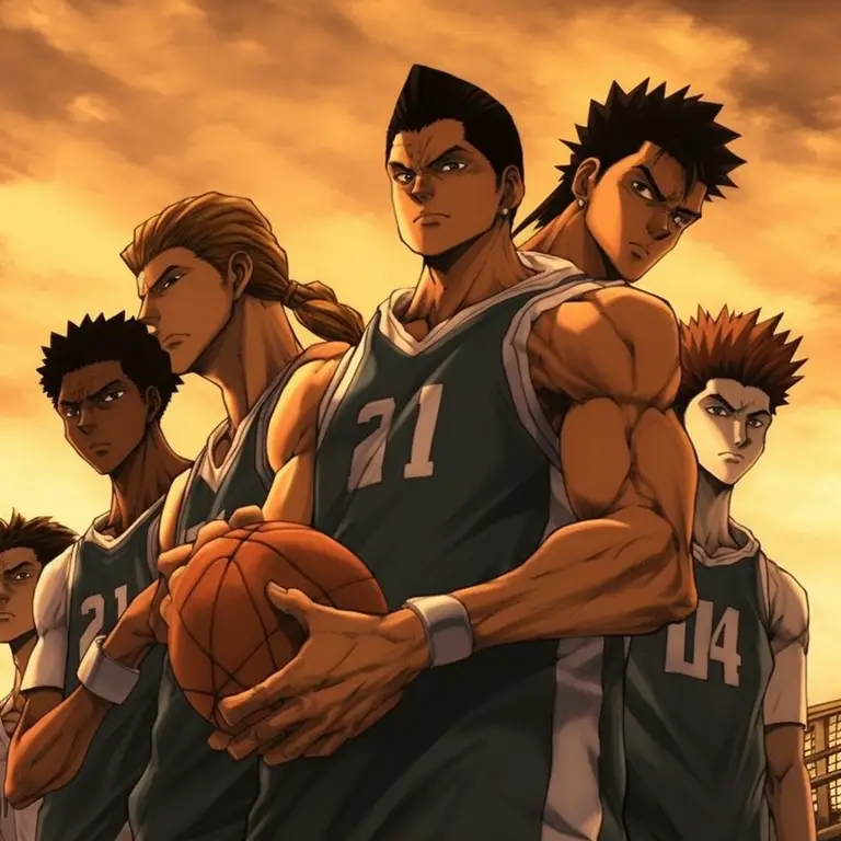 Karakter anime menonton basket