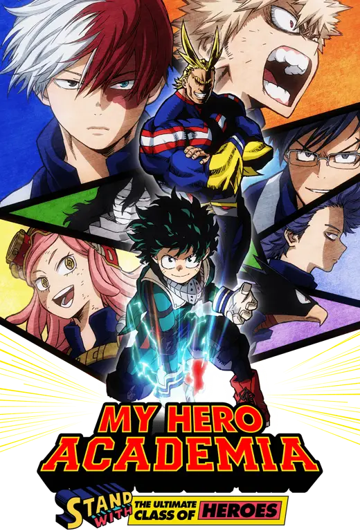 Gambar yang menampilkan berbagai karakter utama di My Hero Academia season 2