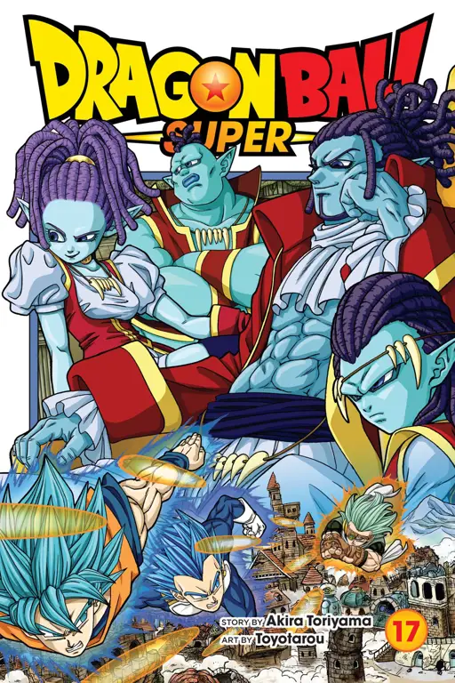 Para karakter Dragon Ball Super dalam berbagai pose